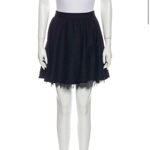 Alice + Olivia black lace trim skirt